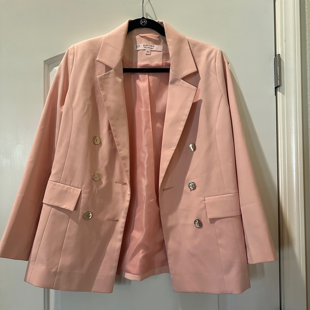 Miss Selfridge Blush Double-Breasted Blazer